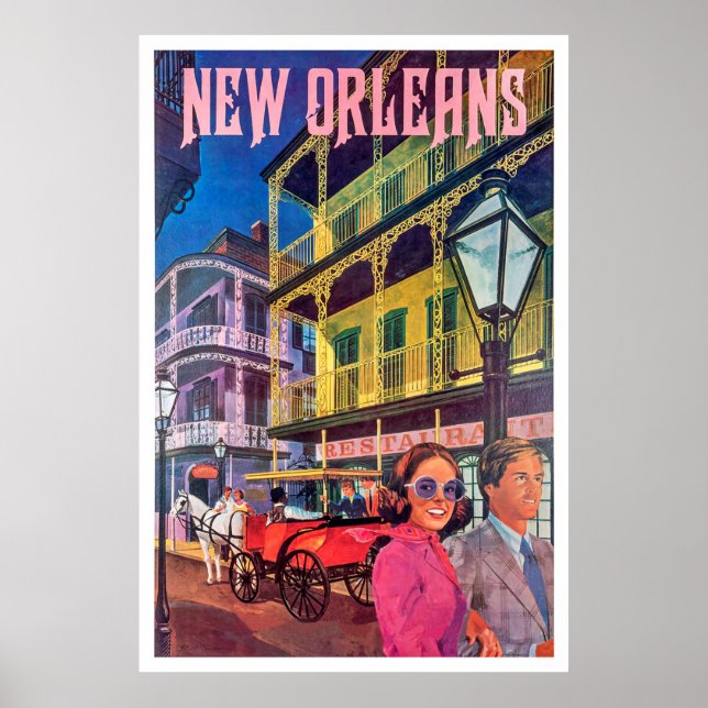New Orleans, ett par på promenad Poster (Framsidan)