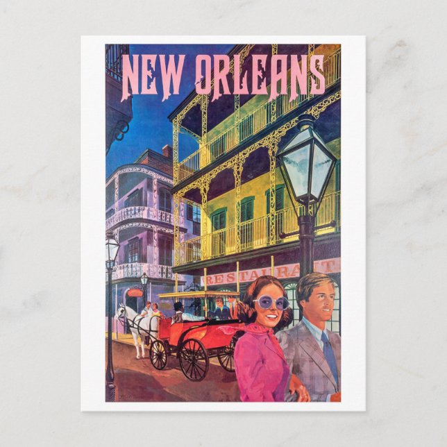 New Orleans, ett par på promenad Vykort (Framsida)