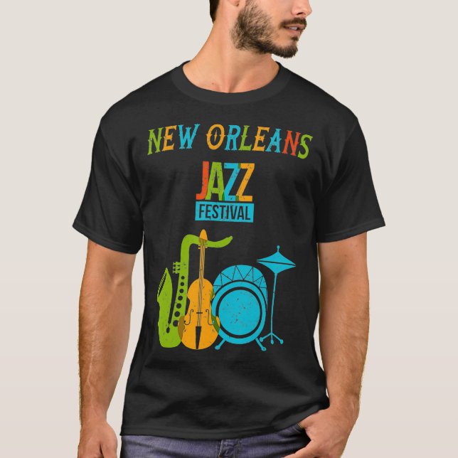 New Orleans Festival Jazz Music Gift Jazz T Shirt (Framsida)
