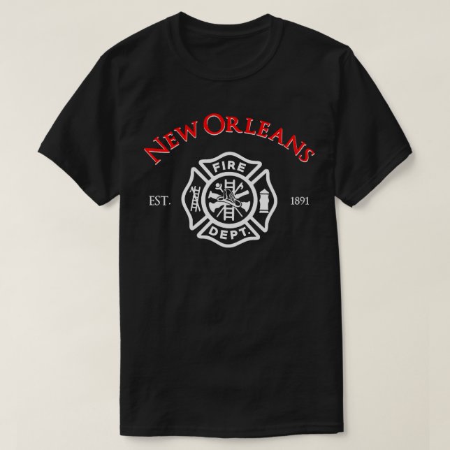 New Orleans Fire Rädding Department Louisiana Fire T Shirt (Design framsida)