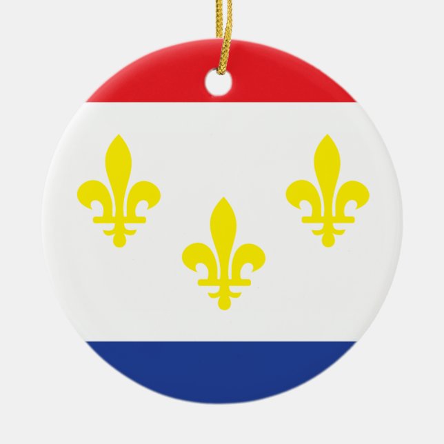 New Orleans flagga Julgransprydnad Keramik (Framsidan)