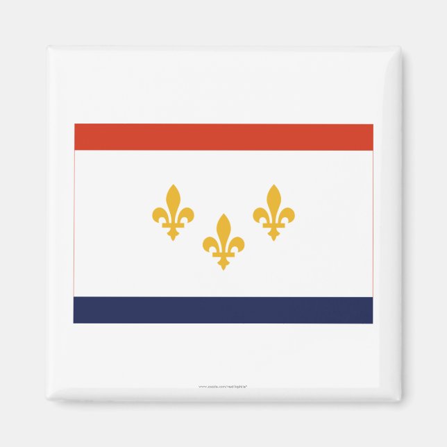 New Orleans Flagga Magnet (Framsidan)
