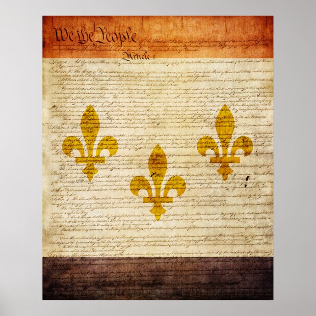 New Orleans Flagga Poster (Framsidan)