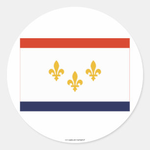 New Orleans Flagga Runt Klistermärke