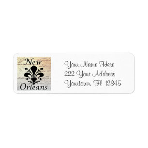 New Orleans Fleur De Lis adressetiketter Returadress Etikett