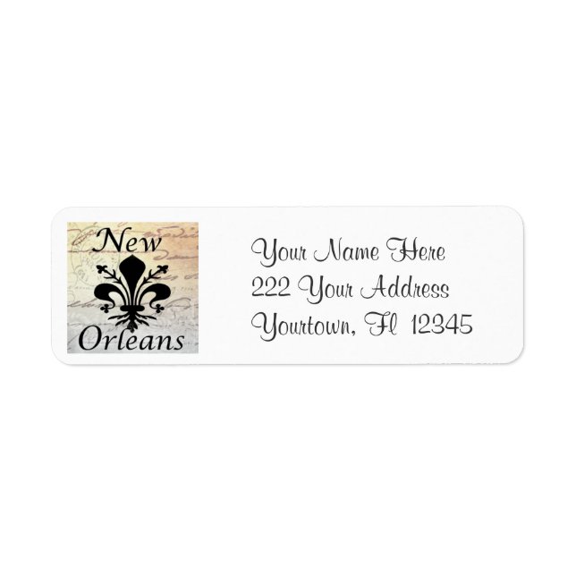New Orleans Fleur De Lis Adressetiketters Returadress Etikett (Framsidan)