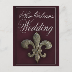 New Orleans fleur-de-lis bröllop Vykort