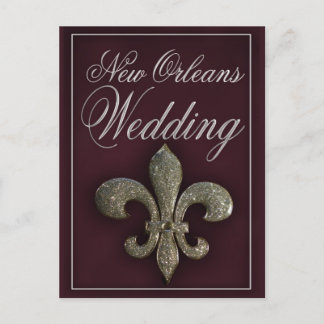 New Orleans fleur-de-lis bröllop Vykort
