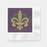 New Orleans fleur-de-lis grönt och lila
