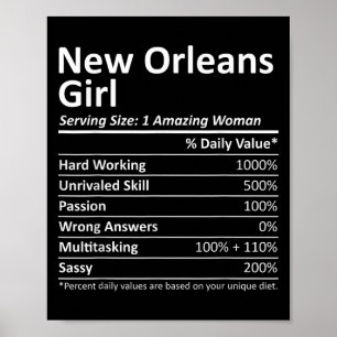 New Orleans Flickan La Louisiana Rolig Stad Hem Ro Poster