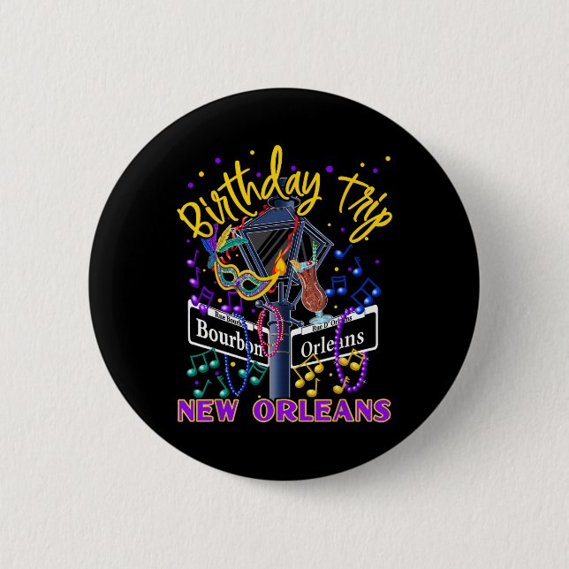 New Orleans Födelsedagsresa Flickans födelsedagsre Knapp (Framsida)
