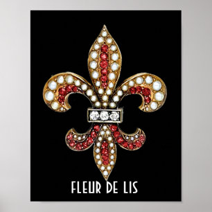 New Orleans för Fleur De Lis Flor symbolbrunt Poster