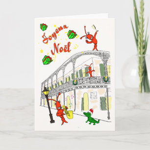 New Orleans fransk inkvarterar Joyeux Noël Helgkort