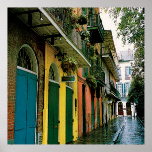 New Orleans fransk inkvarterar platsaffischtrycket Poster