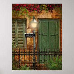 New Orleans Fransk Quarter Brick & Stucco Poster
