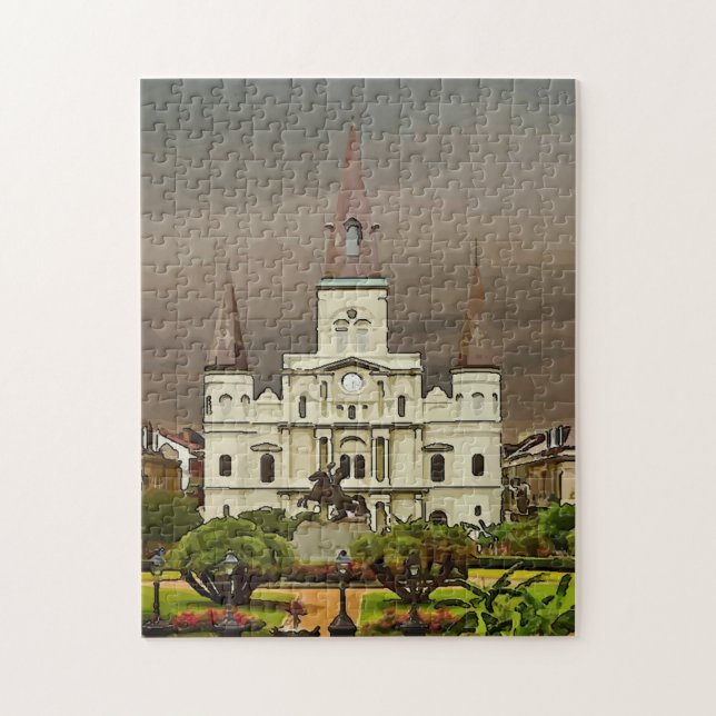 New Orleans Fransk Quarter Church Pussel (Vertikal)