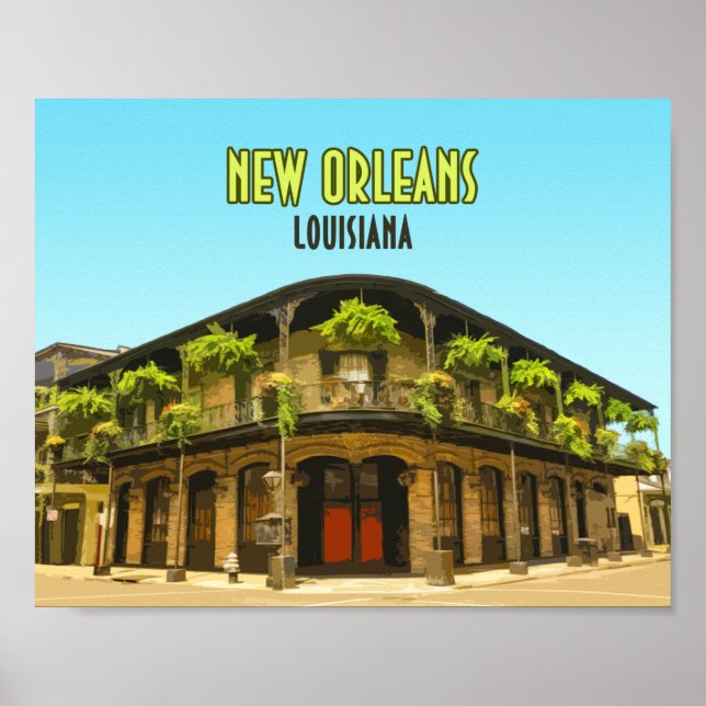 New Orleans Fransk Quarter Louisiana Poster (Framsidan)
