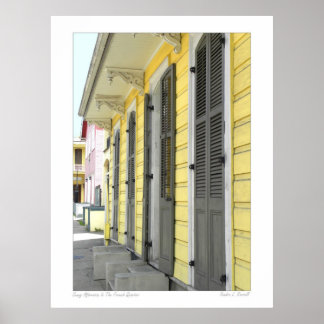 New Orleans Fransk Quarter Street Scene Poster