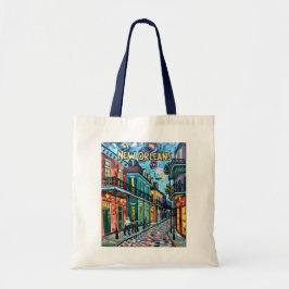 New Orleans franska kvarteret Van Gogh stil vintag Tygkasse