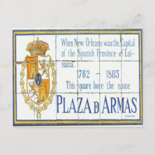 New Orleans Franska Quarter Plaza D'Armas Skylt Vykort