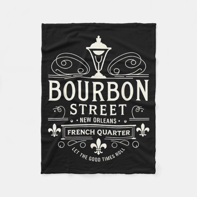 New Orleans French Quarter Bourbon Street Louisian Fleecefilt (Framsidan)