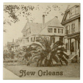 New Orleans Garden District House Antique Vintage Kakelplatta