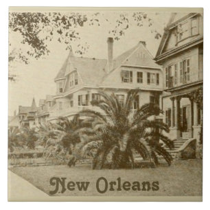 New Orleans Garden District Hus Antik Vintage Kakelplatta