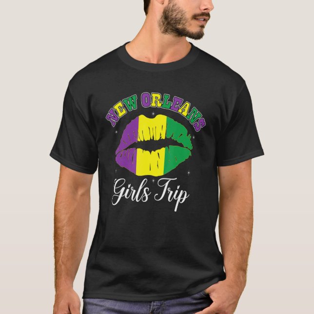 New Orleans Girls Resa Mardi Gras Flagga Women's L T Shirt (Framsida)