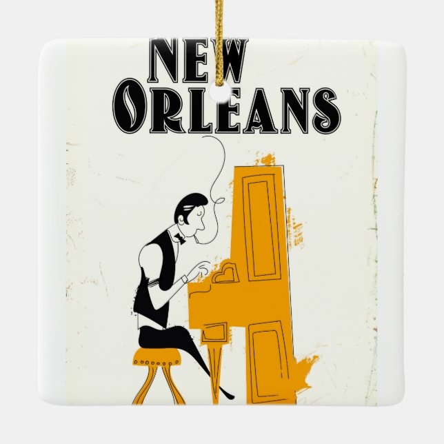 New Orleans Honky Tonk Julgransprydnad Keramik (Baksida)
