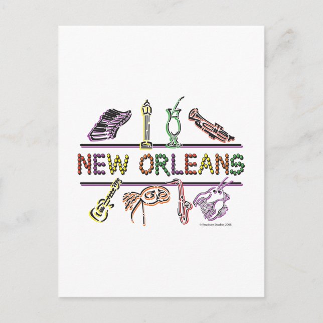New-Orleans-ICONS- copy Vykort (Framsida)