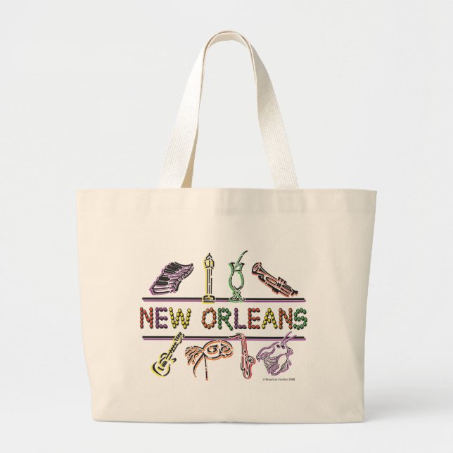 New-Orleans-ICONS-kopia Jumbo Tygkasse (Framsidan)