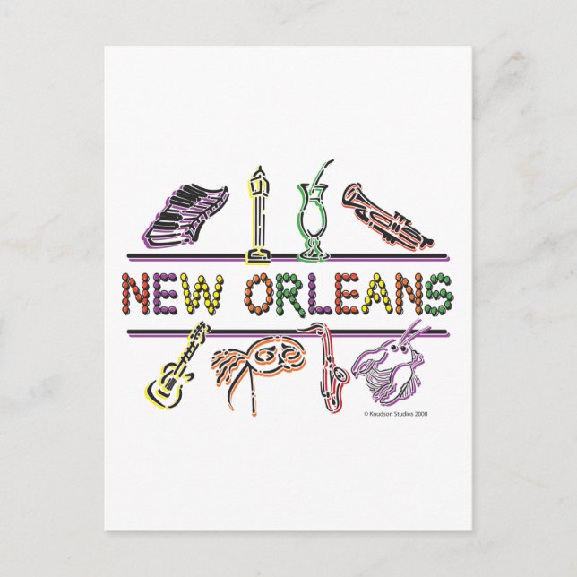 New-Orleans-ICONS-kopia Vykort (Framsida)