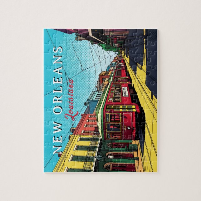 New Orleans-inspirerad urban konst Pussel (Vertikal)
