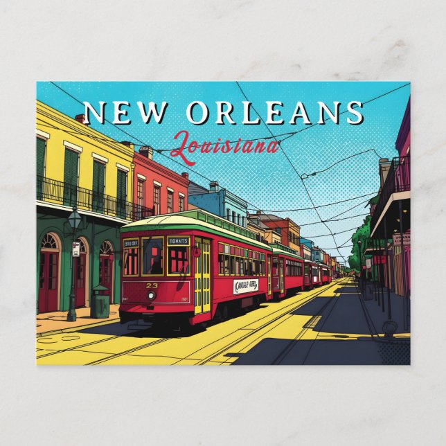 New Orleans-inspirerad urban konst Vykort (Framsida)