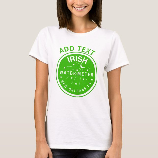 New Orleans Irish Vatten Meter Cover T Shirt (Framsida)