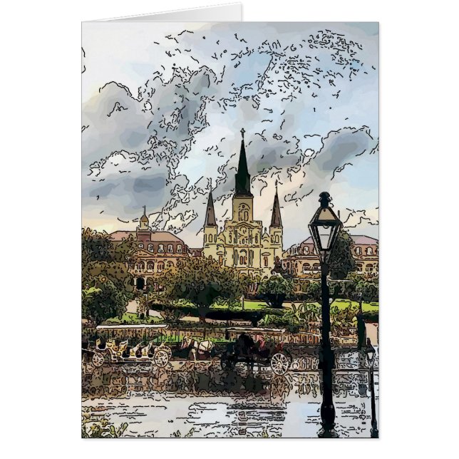 New Orleans Jackson Square Hälsningskort (Framsidan)