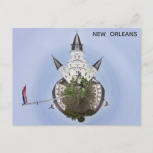 New Orleans Jackson Square Unikt Panorama Photo Vykort