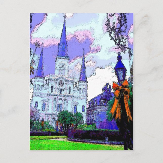New Orleans Jackson Square vid jul Helg Vykort (Framsida)