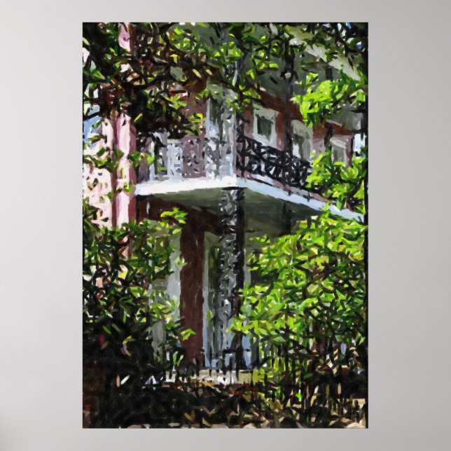 New Orleans Järn Balconies Garden District Poster (Framsidan)