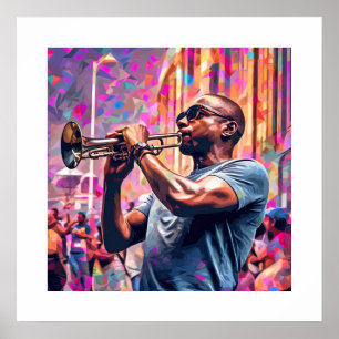 New Orleans Jazz   Brass Musician Poster