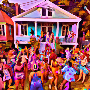 New Orleans Jazz Festival Street After Party Vykort