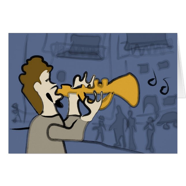 New Orleans Jazz Hälsningskort (Framsidan Horizontal)