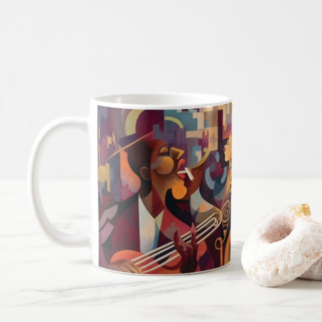 New Orleans Jazz Klubb Abstrakt Art Kaffemugg (Med munk)