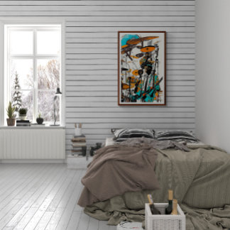 New Orleans Jazz Man Abstrakt Art Poster