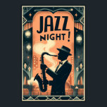 New Orleans Jazz Night - Vintage Art Poster<br><div class="desc">・ Fira New Orleans pulserande själ med detta vintage-inspirerade Jazz Night-poster. Med en elegant musiker som är silhuetterad mot en konsthugg som är upplyst med konsthugga, fångar den här konsthändelsen den själsliga essensen hos New Orleans jazz. Perfekt för jazz älskare, musiker och fläkt av retro stil, den här poster in...</div>