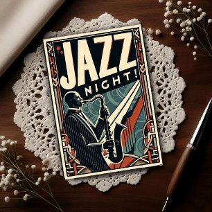 New Orleans Jazz Night – Vintage Art Vykort