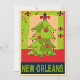 New Orleans Julgran Julkort