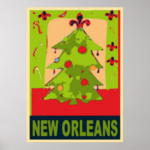 New Orleans Julgran Poster