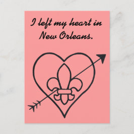 New Orleans kärlekhjärta & Fleur De Lis Vykort