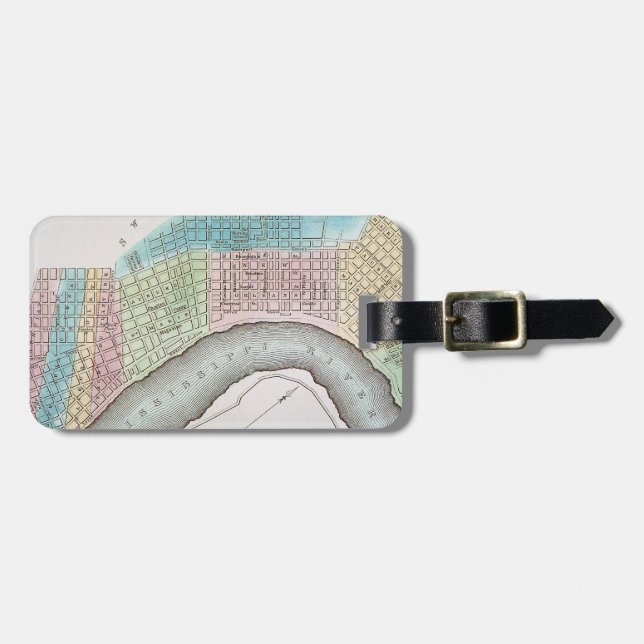 New Orleans karta, 1837 Bagagebricka (Horisontell Framsida)